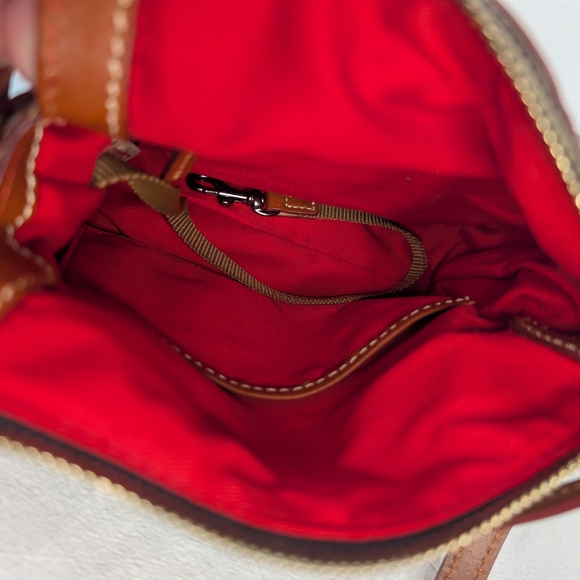 Dooney & Bourke Wexford Leather Mini Zip Crossbody Tan Camel - Picture 9 of 13